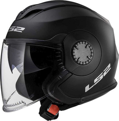 LS2 Verso OF570 Solid Jet Helmet with Sun Visor 1250gr Black Matt KR3299