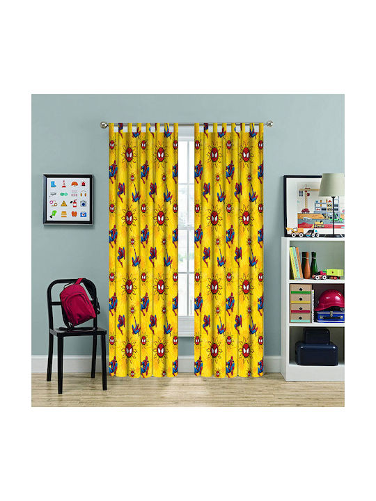 Disney Perdea pentru Copii SP002 Spiderman cu Tresă Galbenă 140x290buc