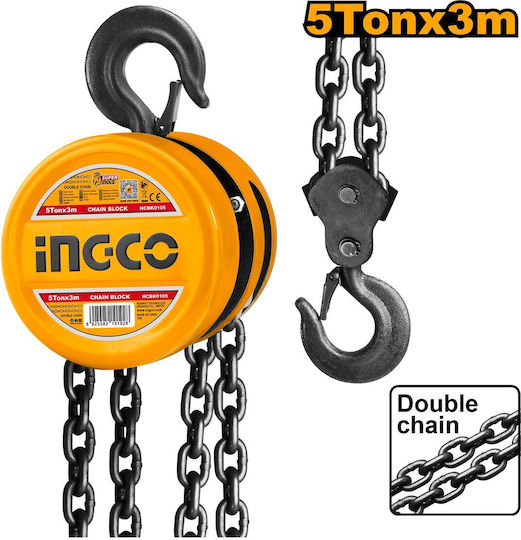 Ingco Chain Hoist for Weight Load up to 5t Yellow