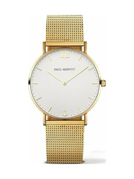 Paul Hewitt Uhr mit Gold Metallarmband PH-SA-G-SM-W-4S