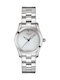 Tissot T-wave Γυναικείο Ρολόι 30mm Μπαταρίας με Ασημί Μεταλλικό Μπρασελέ