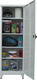 AK-743 Metallic Galvanized Single-Door Wardrobe with 4 Shelves 62x46x176cm