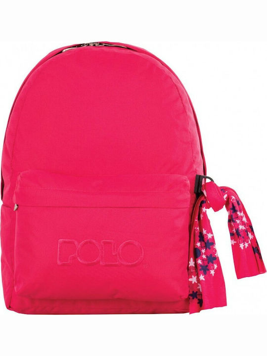 Polo Original 600D Ghiozdan Școlar de Spate Școala gimnazială- liceu în culoarea Fuchsia 20Litri 2020