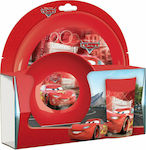 Feeding Set Cars made of Plastic Red 3pcs