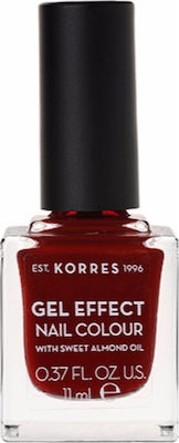 Korres Gel Effect Gloss Βερνίκι Νυχιών Μακράς Διαρκείας Κόκκινο 59 Wine Red 11ml