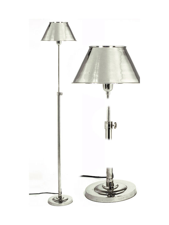 Zaros Floor Lamp H160cm. with Socket for Bulb E27 Silver