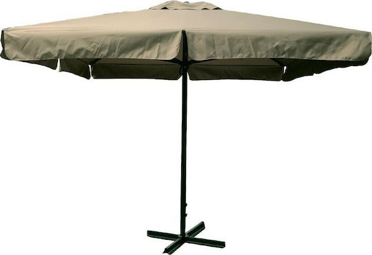 Professioneller Quadratischer Aluminium Garten- und Terrassen-Sonnenschirm Beige 4x4xHöhe 3,9 m