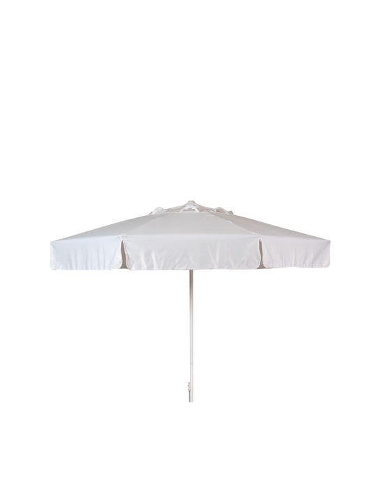 Professional Circular Aluminum Parasol White Diameter 3m