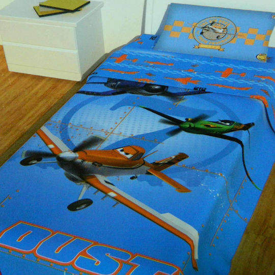 Disney Planes Kids Duvet Cover Single Cotton Blue 160x240cm