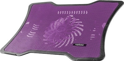 Natec Macaw Kühlung Pad für Laptop bis zu 15.6" mit 1 Ventilator und Beleuchtung Lila