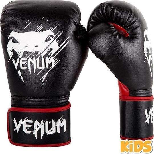 Venum Contender 02822 Παιδικά Γάντια Πυγμαχίας από Συνθετικό Δέρμα για Αγώνα Μαύρα
