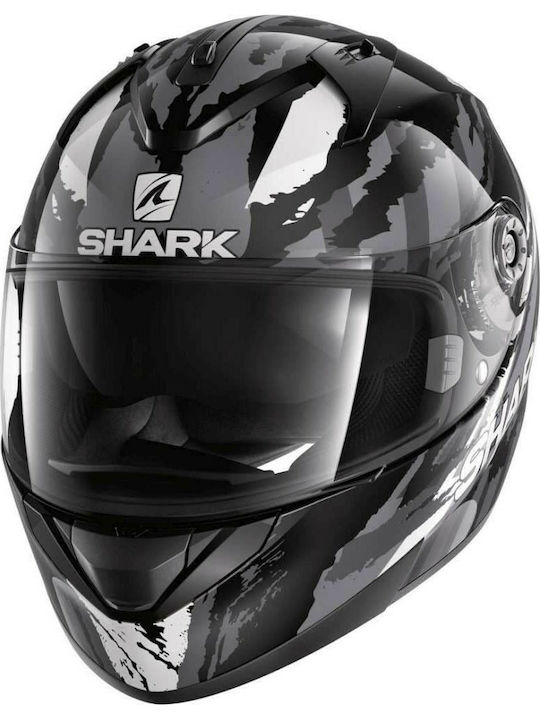 Shark Ridill Oxyd Black/Chrome/Anthracite Full Face Helmet with Sun Visor ECE 22.05 1550gr Black/Chrome/Anthracite HE0505EKUA