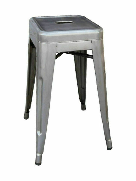 Metallic Stool for Bar Outdoor Relix H67 Gray 1pcs 43x43x67cm