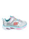 Lighted Bungee & Strap Παιδικά Sneakers με Σκρατς & Φωτάκια Ασημί