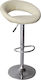 Stools Bar Collapsible with Backrest Upholstered with Faux Leather Belt Ecru 2pcs 54x49x82cm