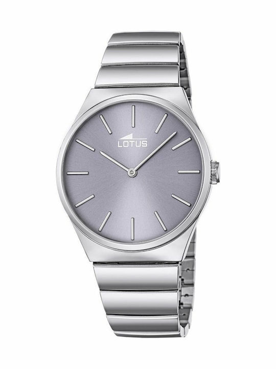 Lotus Watches Γυναικείο Ρολόι Μπαταρίας με Ασημί Μεταλλικό Μπρασελέ