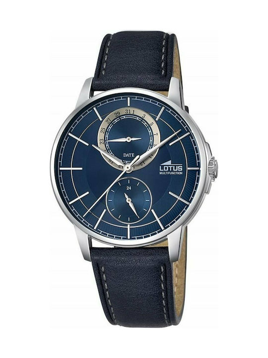 Lotus Watches Uhr Chronograph Batterie mit Blau Lederarmband 18323/2