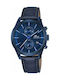 Lotus Watches Watch Chronograph Battery with Blue Leather Strap 18315/1