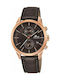 Lotus Watches Watch Chronograph Battery with Brown Leather Strap 18314/1