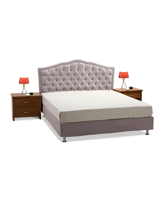 Victoria Pat Dublu Tapițat cu Material Textil pentru Saltea 150x200cm În Diferite Culori