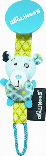 Les Deglingos Pacifiers Accessories Lilicos Polar Bear with Animals Fabric Blue