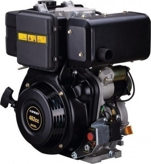 Loncin D460FD Κινητήρας Πετρελαίου 462cc 10.2hp Μέγιστων Στροφών 3600rpm Οριζόντιου Άξονα με Σφήνα και Μίζα