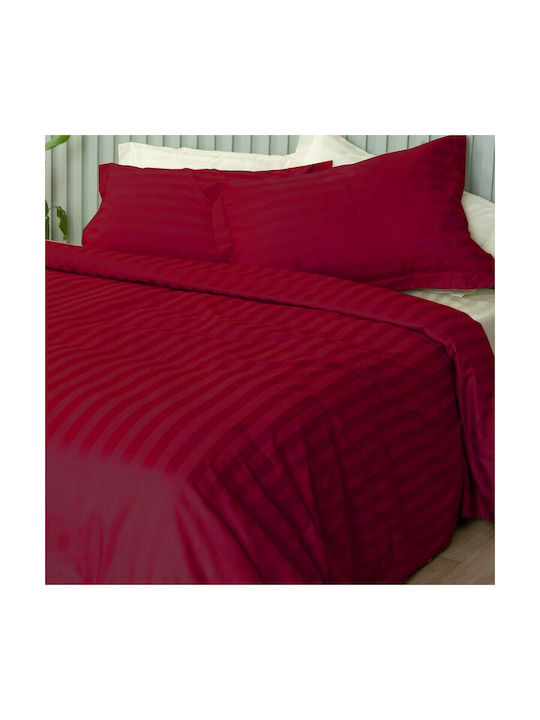 Palamaiki Satin Stripes Σετ Μαξιλαροθήκες Oxford 50x75εκ. 6 Red