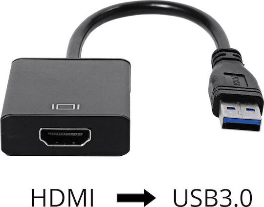 Converter USB-A male to HDMI female 1pcs (33430)