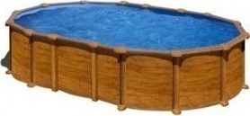 Gre Amazonia Oval KITPROV7388WO Οβάλ Πισίνα Ξύλινη 730x375x132εκ. Καφέ