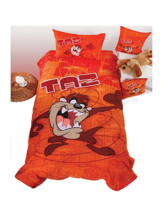 Viopros Taz Kinder Kissenbezüge Set 50x70cm Orange