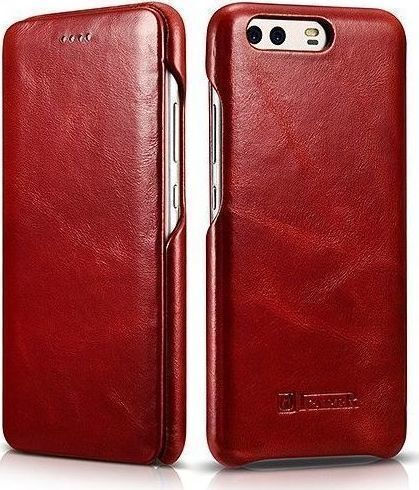 iCarer Vintage Curved Edge Book Δερματίνης Κόκκινο (Huawei P10)
