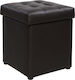 Stools For Living Room with Storage Space Upholstered with Faux Leather Cube Coffee 1pcs 36.5x36.5x36cm
