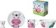 Feeding Set Children's Dining Set 4pcs Hippo made of Porcelain White 4pcs