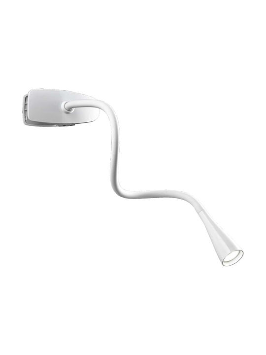 Perenz 5913/B LED Office Lamp with Flexible Arm in White Color