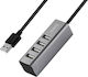 Hoco HB1 USB 2.0 Hub 4 Anschlüsse mit USB-A Ver...