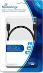 MediaRange Regular USB 3.1 Cable USB-C male - USB-C male Μαύρο 1.2m (MRCS161)