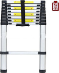 Telescopic Ladder Aluminum 9 of Steps with Maximum Height 2.6m