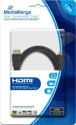 MediaRange HDMI 1.4 Kabel HDMI-Stecker - Mini-HDMI-Stecker 1.5m Schwarz