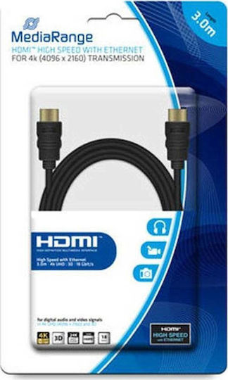 MediaRange HDMI 1.4 High Speed 1080p 120Hz Cable HDMI Male - HDMI Male 3m Black