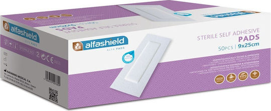 Alfashield Alfa Pads Classic Sterilized Plasters 15x9cm 50pcs