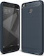 Forcell Tpu Carbon Fibre Brushed Silicone Back Cover Navy Blue (Redmi 4x)