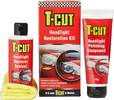 T-Cut Salve Străluciți / Curățare pentru Luminile din spate și din față Headlight Restoration Kit 75gr