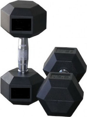 Amila Rubber Hexagon Dumbbell 1 x 12.5kg