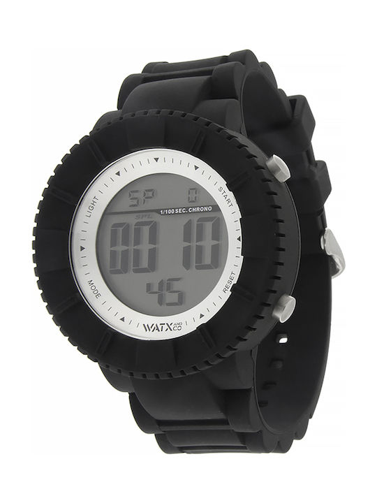 WATX & CO Digital Watch with Black / Black Rubber Strap COWA1000-RWA1000