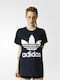 Adidas Big Trefoil Damen Sportlich T-shirt Schwarz