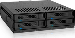 Icy Dock ExpressCage 4-Bay 2.5 Inch SAS/SATA HDD-SSD Hot Swap Cage for External 5.25 Inch Bay Black (MB324SP-B)