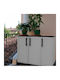 Dreiblättrige Außenschrank aus Polypropylen mit Trennwand & 1 Regal 102x37x89cm