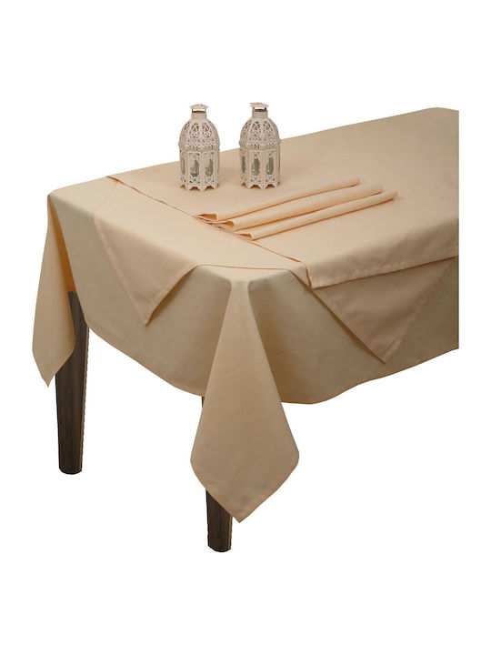 Viopros Σάρα Cotton & Polyester Tablecloth 4 Μπεζ 160x320cm