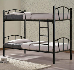 Παιδικό Κρεβάτι Κουκέτα για Στρώμα 90x190cm Μαύρο Floor