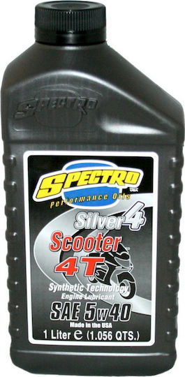 Spectro Silver 4 Scooter 5W-40 Ημισυνθετικό Λάδι Μοτοσυκλέτας για Τετράχρονους Κινητήρες 1lt